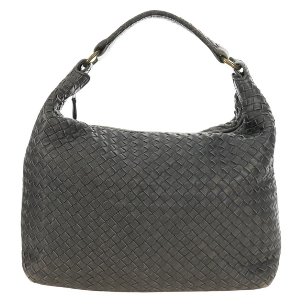 Bottega Veneta Intrecciato Shoulder Bag Gray